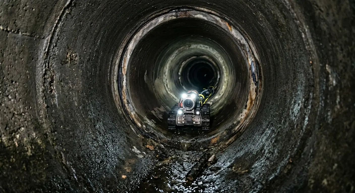 Robotic sewer camera inspecting pipe interior for Sewer Line Repair in Willard